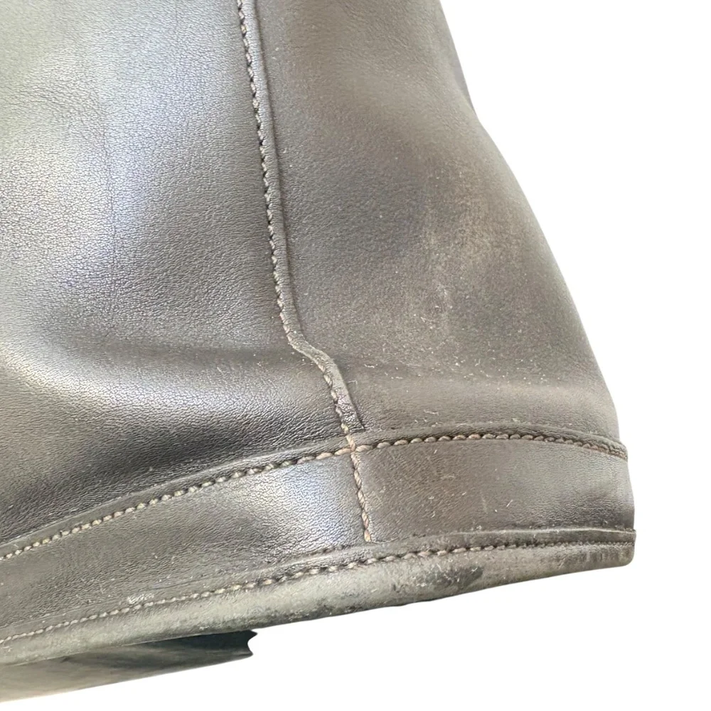 Coach 9306 vintage black leather bleaker tote bag - Picture 4 of 14